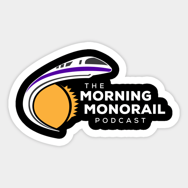 Morning Monorail Logo (White Text) Sticker by MorningMonorail